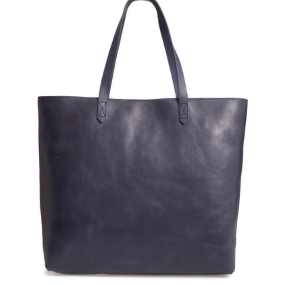 Madewell Transport Tote navy leather blue